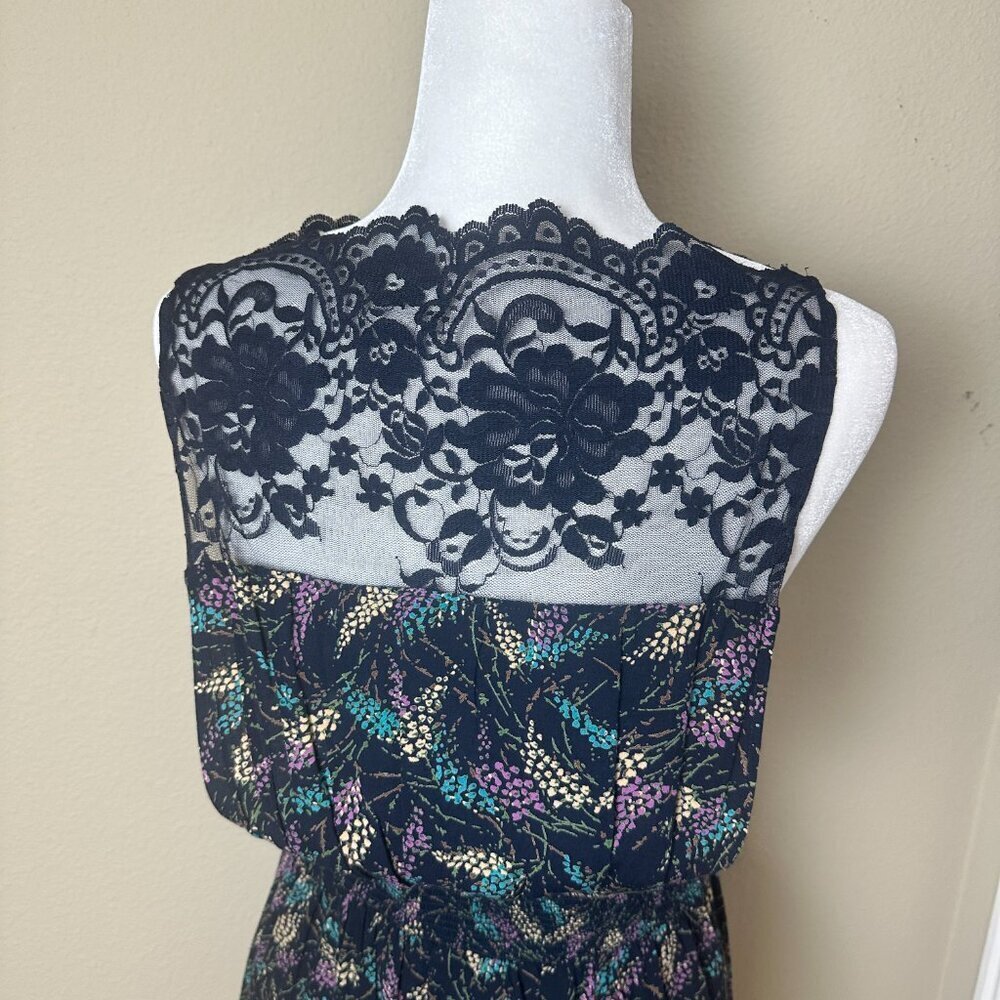 RARE Vintage FREE PEOPLE Open Side Scallop Lace Trim Dress - size small - Picture 9 of 12